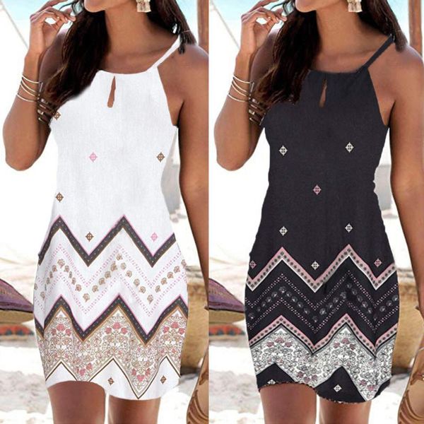 

summer dress cotton white halter v-neck ruffled women casual spaghetti strap mini beach clothes for women 2020