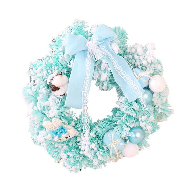

christmas wreath artificial flocking ball bow decor hanging wreath door door hanging pgraphy props festival decor