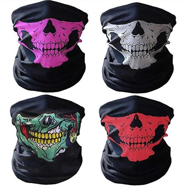

motorcycle balaclavas face mask 2018 halloween bicycle ski skull half face mask ghost scarf multi use neck warmer
