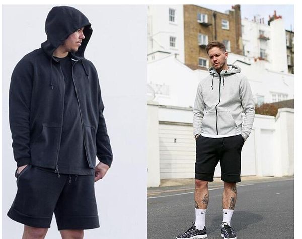 

повседневные шорты баскетбола оптовая tech руно спорт шорты карман на молнии спортивные брюки случайные брюки серый черный s-xl короткие муж, White;black