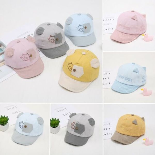 

baby boys girls toddler childrens plain baseball cap hat 6 months - 5 years, Yellow