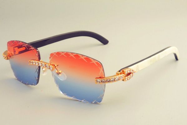 

t8300177-j x-shaped 2019 legs lens engraved sunglasses, stylish diamond sunglasses decorative sunshade, natural mirror large mixed drrn, Slivery;brown