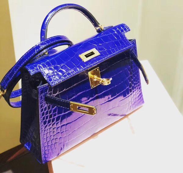 

whosale orginal crocodile design purse,luxury bag, shoulder bag, blue and purple color, fast delivery by dhl