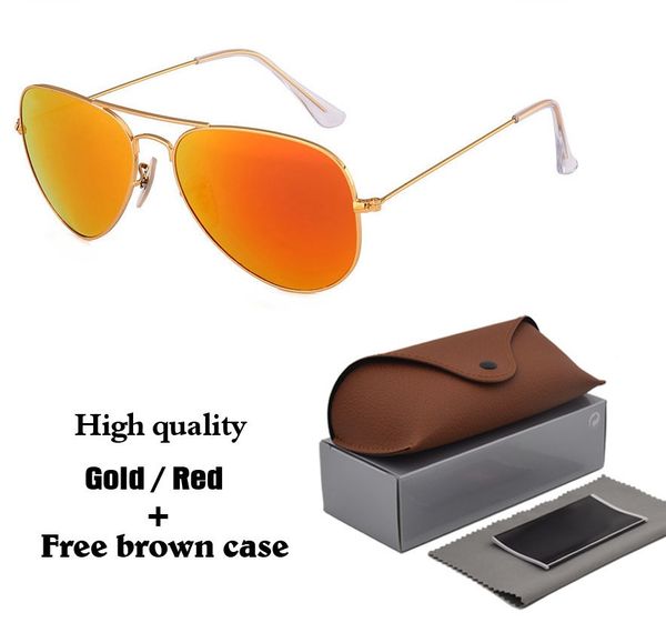 

gradient glass lens classical pilot sunglasses men women holiday fashion sun glasses with cases and accessories, White;black