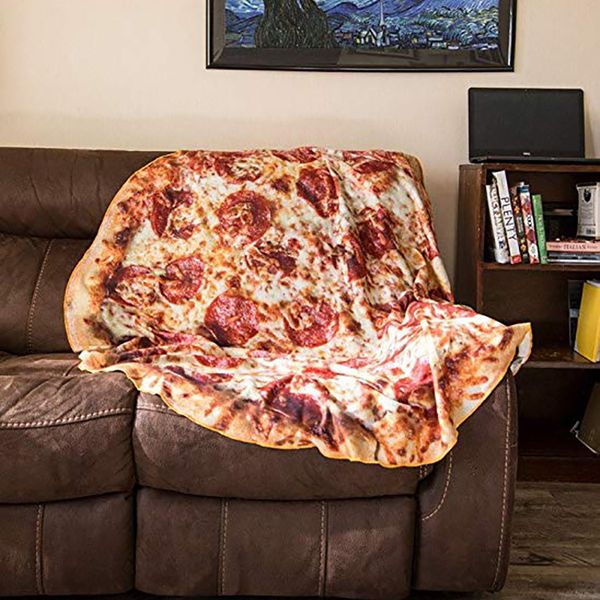 

blanket comfort 3d creations pizza wrap blanket perfectly round hamburger throw funny plush bedspreads wholesale drop ship
