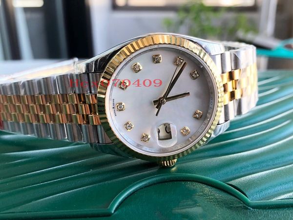 

factory 2 color 36mm datejust automatic cal.3235 movement steel jubilee bracelet diamond index 126233 mens watch watches, Slivery;brown
