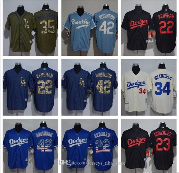 

2018. losangeles dodgers джерси 22 клейтон kershaw кори сигер joc педерсен джеки робинсон ясиль пуиг адриан гонсалес belling, Blue;black