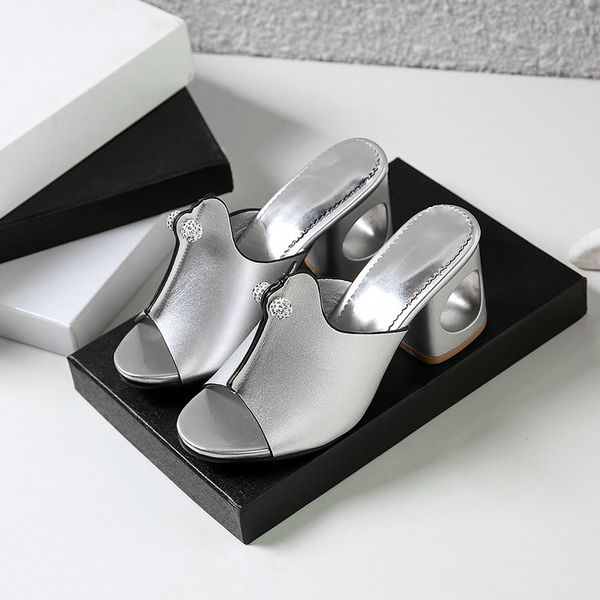 

smirnova plus size 34-48 fashion new woman square high heels casual sandals women 2019 summer shoes c16, Black