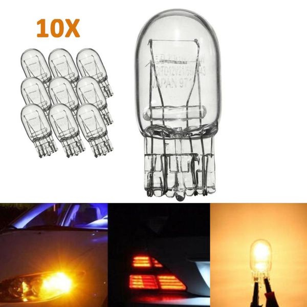 

10pcs t20 7443 w21 5w clear glass drl turn signal brake stail lights bulb