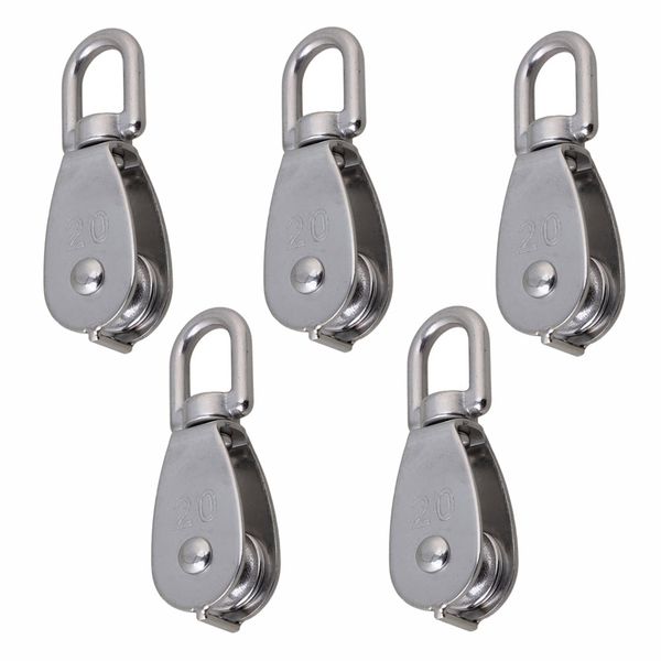 

304 stainless steel silver m20 single wheel swivel pulley block 20mm dia 1/5pcs