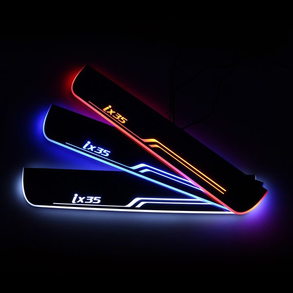 

waterproof moving led welcome pedal car scuff plate door sill pathway light for hyundai ix35 2010 - 2018 2019