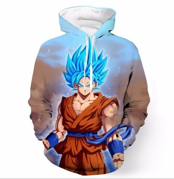 

blue dragon ball z hoodies 3d hoodies pullovers sportswear hooded sweatshirts mens sleeve son goku hoode dragon ball z, Black