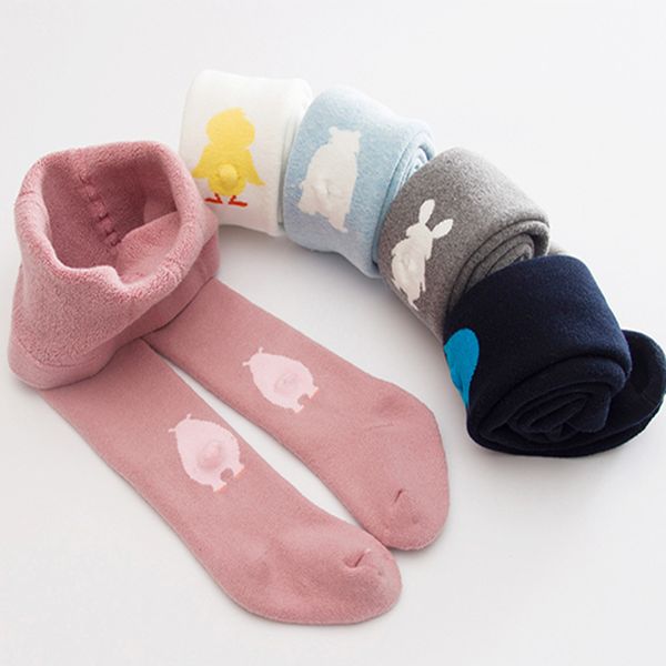 

baby girl winter tights infant cotton pantyhose kids terry stockings 3d cartoon thickens knitted children warm fashion, Blue