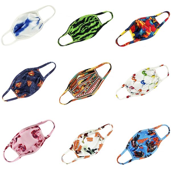 

ice silk cotton mask anti dust face er pm2.5 dustproof washable reusable breathable for child solid designer printed masks ffa4029 #761, Black