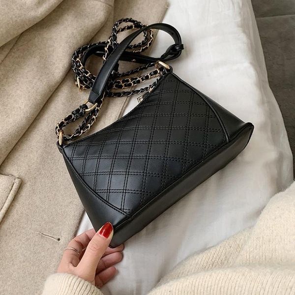 

chain pu leather crossbody bags for women 2020 fashion shoulder messenger bag female handbags simple cross body bag