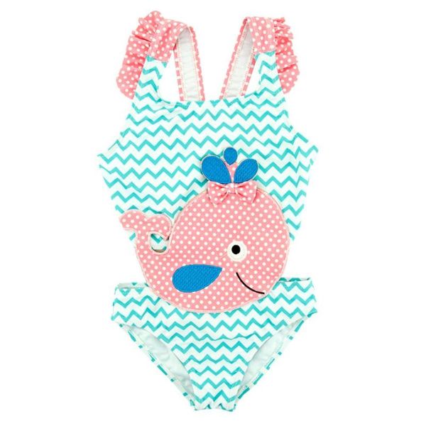 

girls cute cartoon printed one piece swimsuit kids swimwear bathing suit