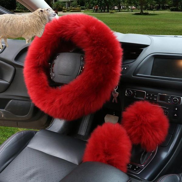 

adeeing winter car steering-wheel cover long wool heated leather steering wheel cover general steering wheel r30