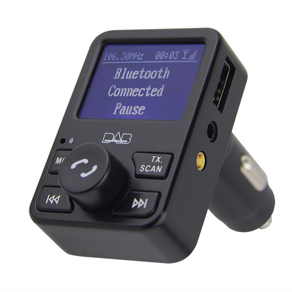

external 3.0 inch display screen dab digital radio tuner car radio receiver mini portable speaker fm transmission lcd screen blu
