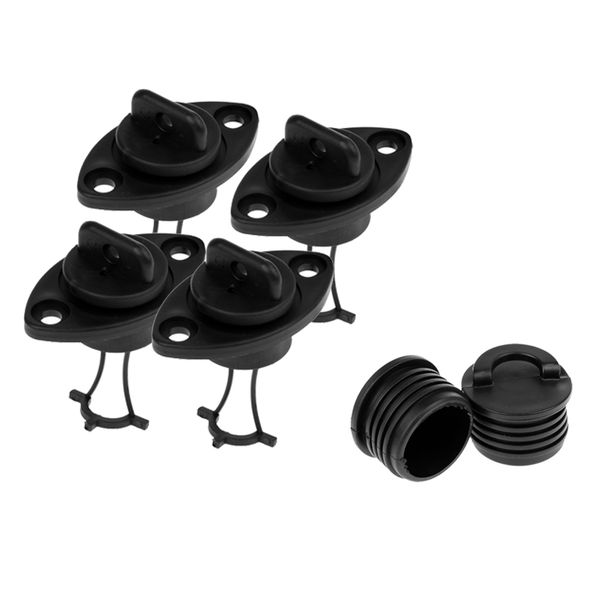 

6 pieces durable plastic kayak canoe boat scupper plugs screw ser drain bung replacement