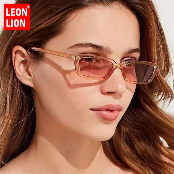 

leonlion 2020 luxury small frame sunglasses women vintage rectangle ocean lens glasses mirror feminino uv400, White;black