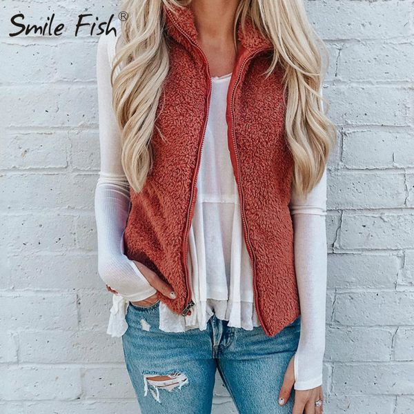 

new women plush teddy vests outwear sleeveless tank jacket warm winter autumn coat pockets zipper colete feminino chaleco gv802, Black;white