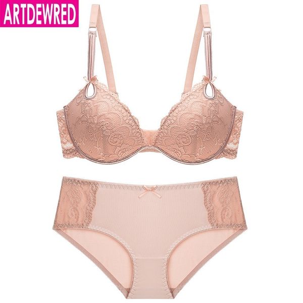 

высокое качество глубокий v сексуальный плюс размер нажимает вверх бюстгальтер набор цветочные кружева вышивки женщин нижнее белье набор бюс, Red;black