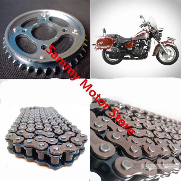 

qianjiang qj150-3a/b roller motorcycle chain with 38t/42t 15t front rear sprockets