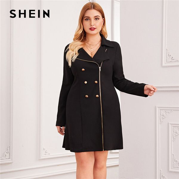 

shane plus black zipper forehead double button blade women's fall rabbit skin tight dress, Black;gray