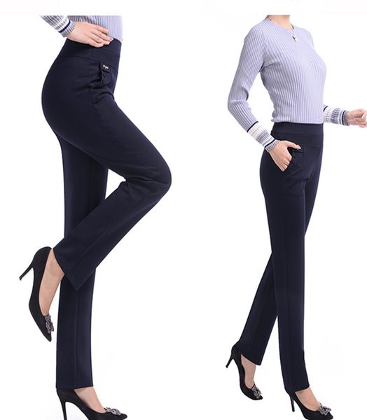 

дизайнерские леггинсы женские брюки 2 кнопки с высоким качеством 5xl плюс размер средний старухи брюки высокой талией брюки прямые solid l6, Black;white