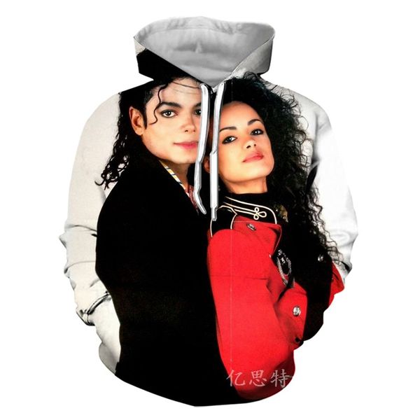 

michael jackson 3d digital print hoodie2, Black