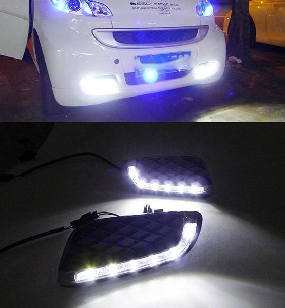 

2pcs led drl daytime running lights fog lamp cover for mercedes benz smart fortwo 2008 2009 2010 2011 daylight