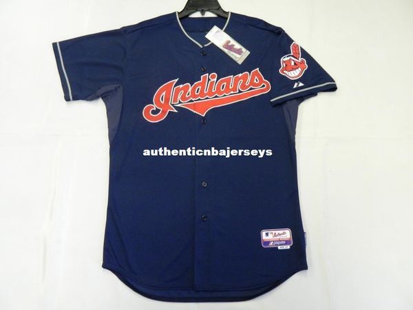 

majestic cleveland blank blue cool base on field jersey mens stitched wholesale big and tall size xs-6xl baseball jerseys, Black;blue