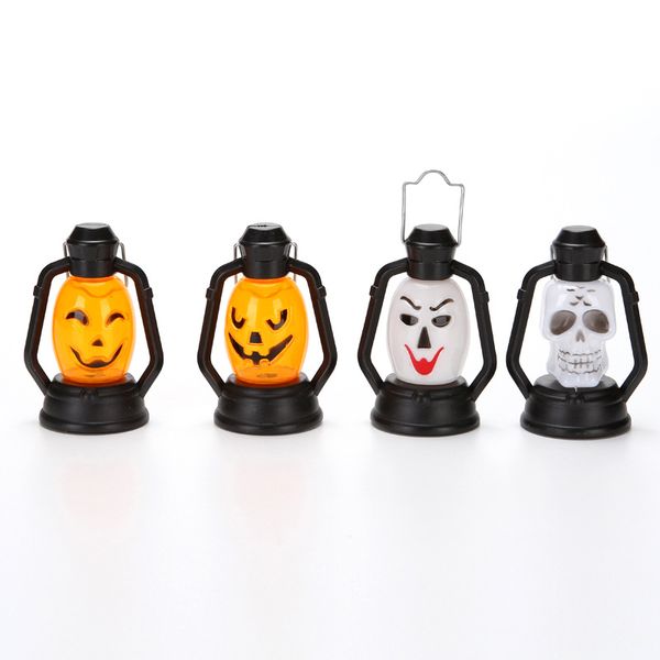 Novità Illuminazione Halloween Lanterna portatile Zucca Luce notturna Teschio Strega Fantasma Lampada a sospensione colorata a LED Accessori per feste Decorazione