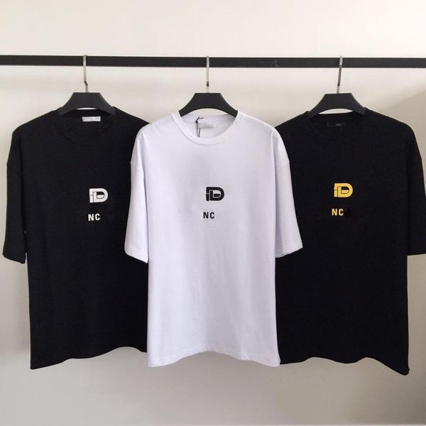 

19ss luxury european tee letter printing logo fashion cotton short sleeve couples women men's designer t-shirts hfkytx021, White;black