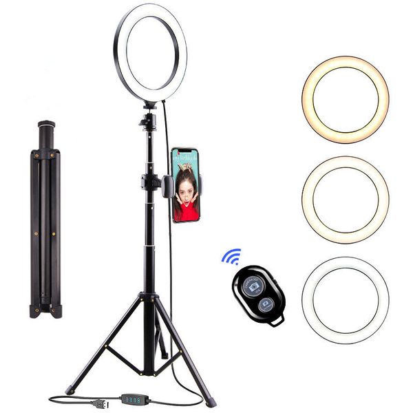 

pgraphy led selfie ring light dimmable camera phone video light for makeup video live studio with tripod phone holder