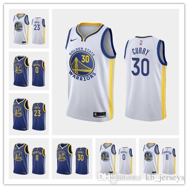 

golden state warriors men's d'angelo russell klay draymond thompson green stephen curry association nba basketballjersey, Black