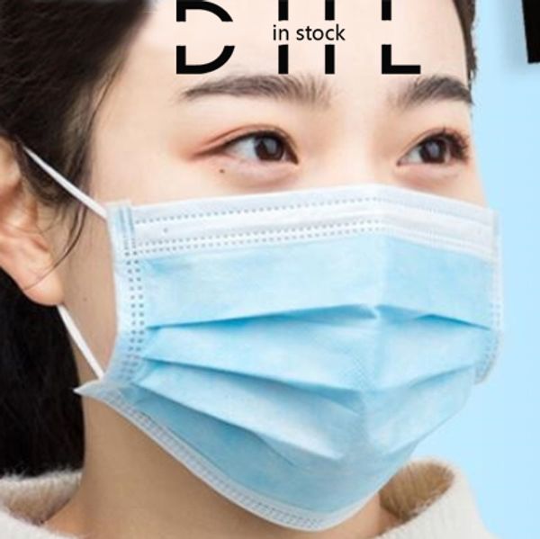 

disposable non-woven respirator droplet dustproof breathable three-layer thickened respirator 50 pieces spot mouth and nose