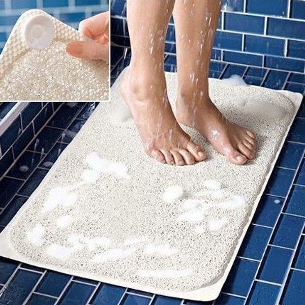 

tv products aquarug bathroom anti-skid non-slip silicone non-slip mat with suction cup anti-skid silicone carpet white floor mat