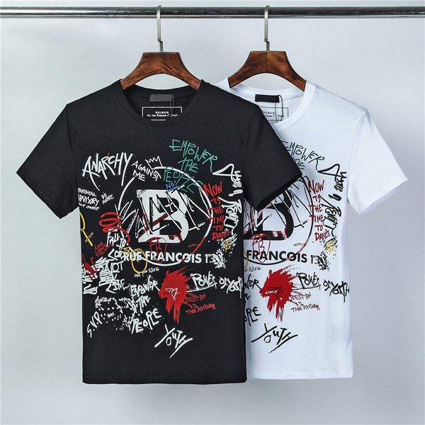 

2020 ss новое поступление одежда высшего качества мужские футболки с принтом тройники с коротким рукавом -3xl top8, White