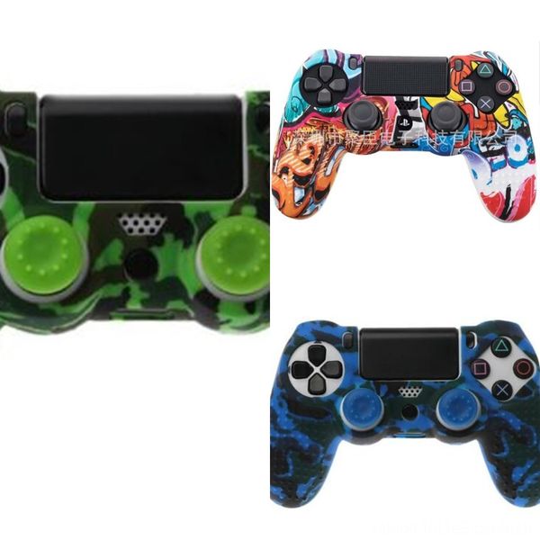 

sious controller gamepad skin grip cover protector kit + 2 caps case for ps4 silicone