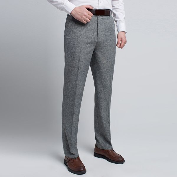 

mrmt 2019 brand summer new men's trousers loose high waist long thin middle-aged pants for male ironing-trouser, Black
