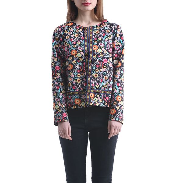 

2019 new spring plant basic autumn coat women's multicolored collarless elegant jacket and jacket female, Black;brown
