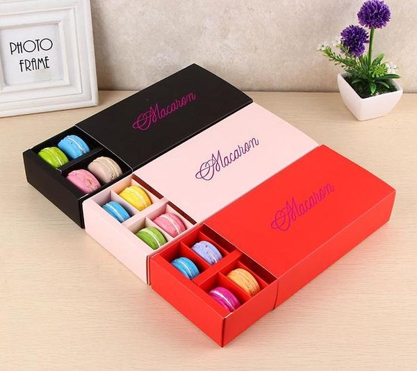 

macaron box holds 12 cavity 20*11*5cm food packaging gifts paper party boxes for bakery cupcake snack candy biscuit muffin box sn276