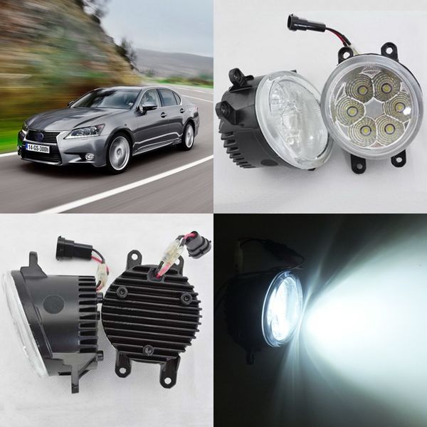 

july king 18w 6500k led front bumper daytime running lights led fog lamp case for lexus gs350 / gs450h / gs460 2012-2015, over 1260lm/pc