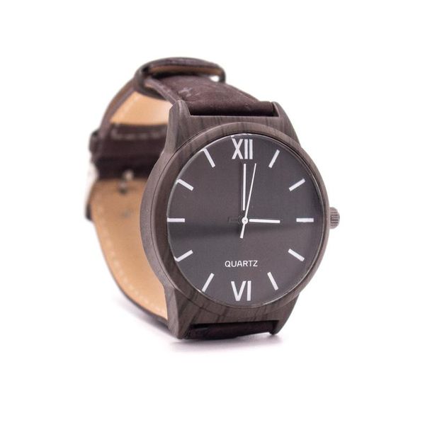 

cork watch vegan wrist watch wood color with brown cork strap wa-116, Slivery;brown