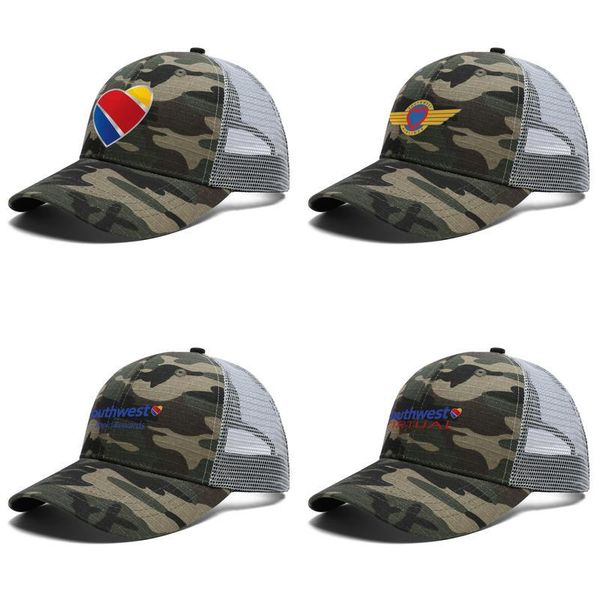 

southwest airlines adjustable trucker cap cricket custom sports vintage baseball hat rapid rewards virtual airline symbol logo, Blue;gray