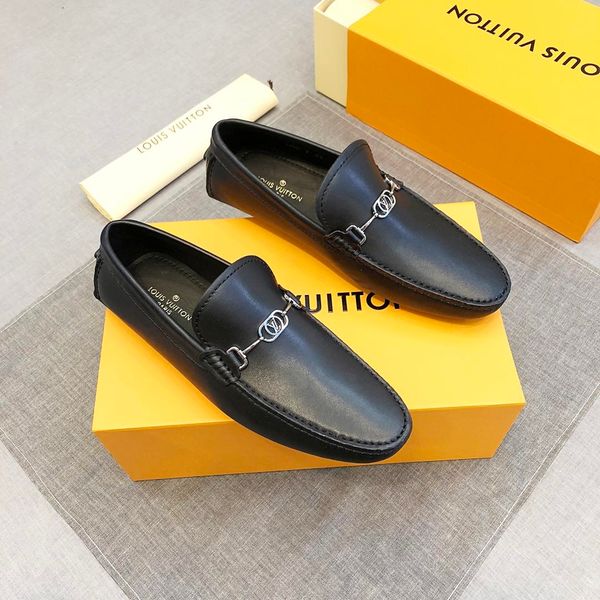 

new style luxury men's business formal wear leather shoes design brand classic retro pattern office casual are suitable kyrr, Black