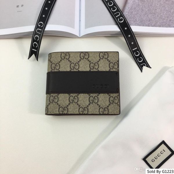 

paris plaid style designer famous men luxury wallets special canvas multiple short small bifold wallet box