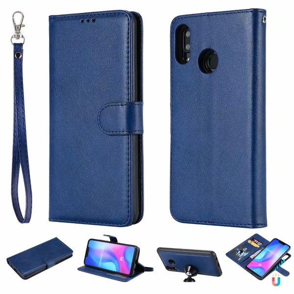 

luxury flip wallet leather case for huawei p smat z plus 2019 nova3i cover detachable magnetic 2 in 1 phone case cards slots