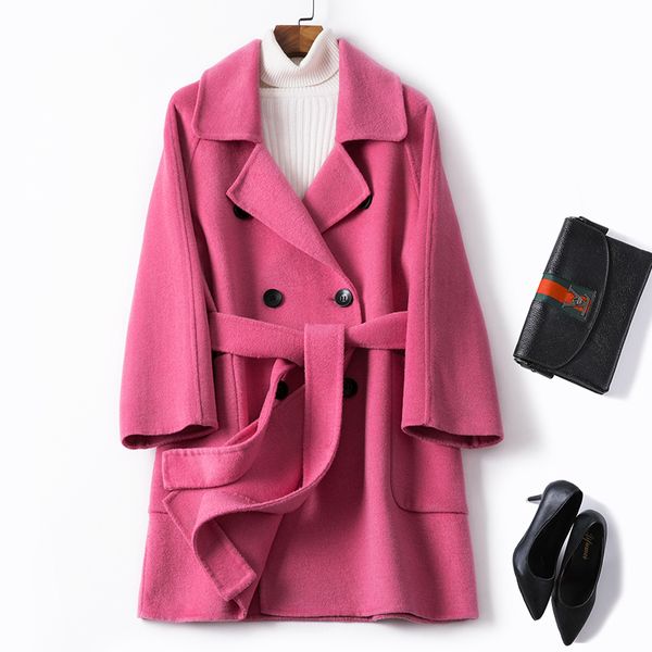 

spring autumn long wool coat women clothes 2019 korean vintage women coats and jackets black woolen jacket outwear x8086 zt2547